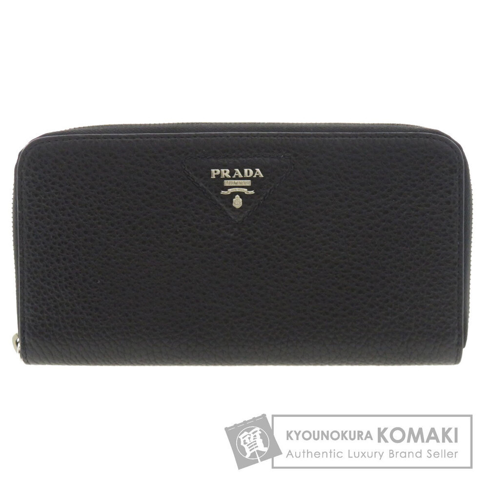 Prada Logo Motif Long Wallet Leather